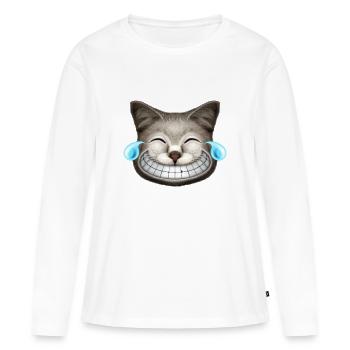 EMOTIONS CATBURST LAUGHIN - T-shirt manches longues Premium bio Femme - blanc - Devant - Julia (174cm)