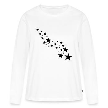 sterne - Frauen Premium Bio Langarmshirt - Weiß - Vorne - Julia (174cm)
