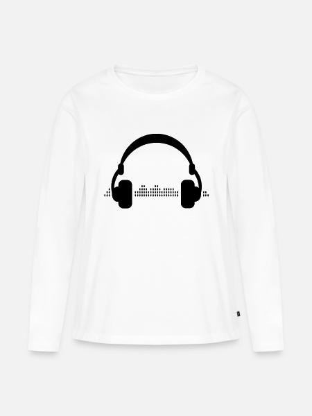 headphones - Frauen Premium Bio Langarmshirt - Weiß