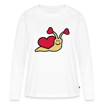 love_snail_3c - T-shirt manches longues Premium bio Femme - blanc - Devant - Julia (174cm)