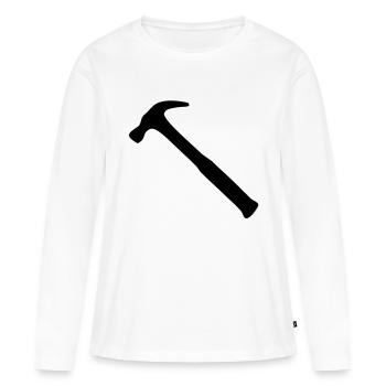 marteau - T-shirt manches longues Premium bio Femme - blanc - Devant - Julia (174cm)