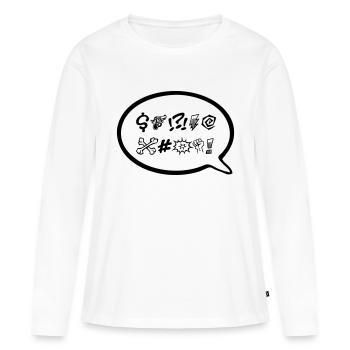 Explétif - T-shirt manches longues Premium bio Femme - blanc - Devant - Julia (174cm)