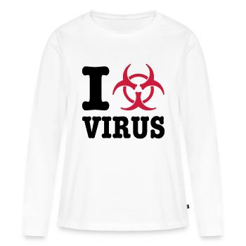 I Love Virus - T-shirt manches longues Premium bio Femme - blanc - Devant - Julia (174cm)