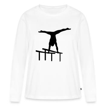 Turnen - Frauen Premium Bio Langarmshirt - Weiß - Vorne - Julia (174cm)
