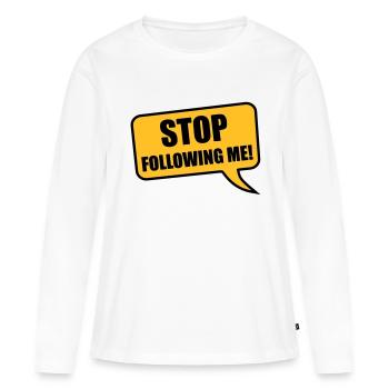 stop - T-shirt manches longues Premium bio Femme - blanc - Devant - Julia (174cm)