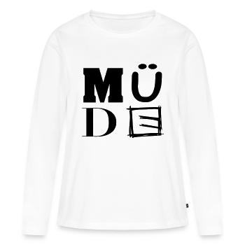 marre - T-shirt manches longues Premium bio Femme - blanc - Devant - Julia (174cm)