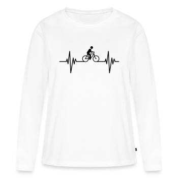 Cyclist Pulse - Frauen Premium Bio Langarmshirt - Weiß - Vorne - Julia (174cm)
