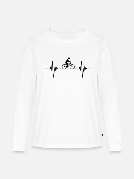 Cyclist Pulse - Frauen Premium Bio Langarmshirt - Weiß