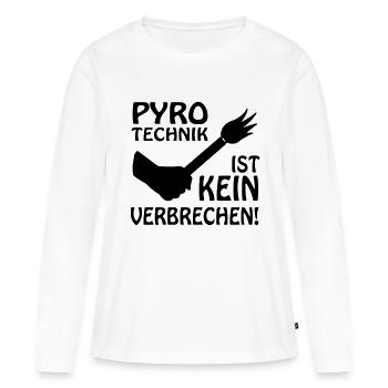 PYRO-TECHNIK IST KEIN VERBRECHEN - Frauen Premium Bio Langarmshirt - Weiß - Vorne - Julia (174cm)