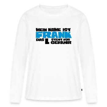 frank - Women's Premium Organic Long Sleeve Shirt - white - Front - Julia (174cm)