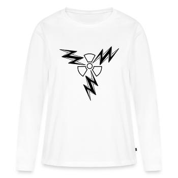 atom radioaktiv atomkraft stromschlag gefahr schil - Frauen Premium Bio Langarmshirt - Weiß - Vorne - Julia (174cm)