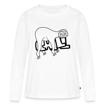 chill paresseux se détendre muede se détendre haengen sc - T-shirt manches longues Premium bio Femme - blanc - Devant - Julia (174cm)