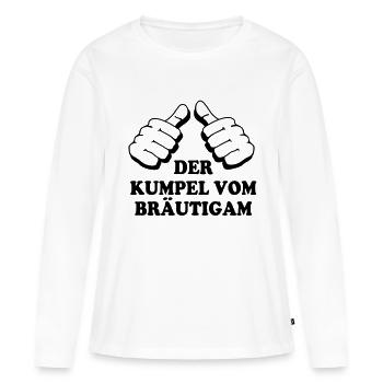 Compagnon par le marié - T-shirt manches longues Premium bio Femme - blanc - Devant - Julia (174cm)