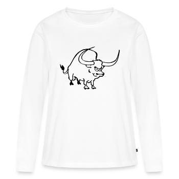 Mauvais flic - T-shirt manches longues Premium bio Femme - blanc - Devant - Julia (174cm)