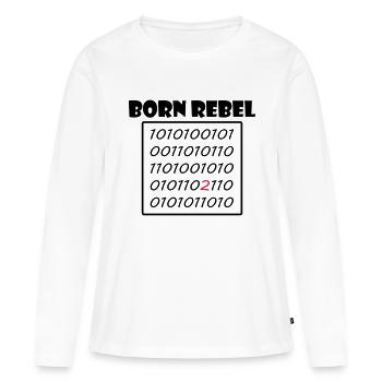 born rebel - Women's Premium Organic Long Sleeve Shirt - white - Front - Julia (174cm)