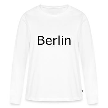 Berlin - T-shirt manches longues Premium bio Femme - blanc - Devant - Julia (174cm)