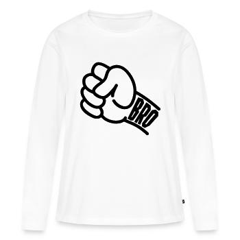 Bro - T-shirt manches longues Premium bio Femme - blanc - Devant - Julia (174cm)