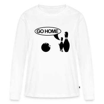Bowling, bowling, boule, boule de bowling, grève - T-shirt manches longues Premium bio Femme - blanc - Devant - Julia (174cm)