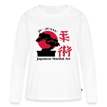 Ju Jutsu Bonsai Budo T Shirt - Frauen Premium Bio Langarmshirt - Weiß - Vorne - Julia (174cm)