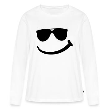 cool_smily_f1 - T-shirt manches longues Premium bio Femme - blanc - Devant - Julia (174cm)