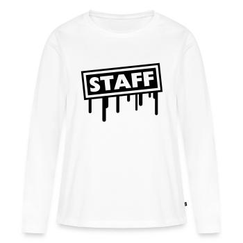 Staff - T-shirt manches longues Premium bio Femme - blanc - Devant - Julia (174cm)
