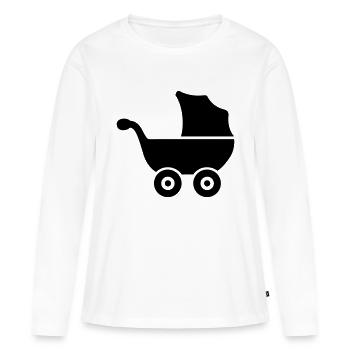 Kinderwagen (baby buggy) - Frauen Premium Bio Langarmshirt - Weiß - Vorne - Julia (174cm)