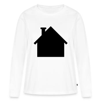 Maison - T-shirt manches longues Premium bio Femme - blanc - Devant - Julia (174cm)