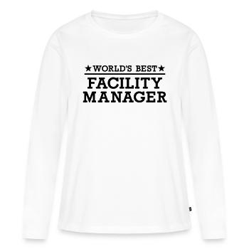 Facility Manager - T-shirt manches longues Premium bio Femme - blanc - Devant - Julia (174cm)