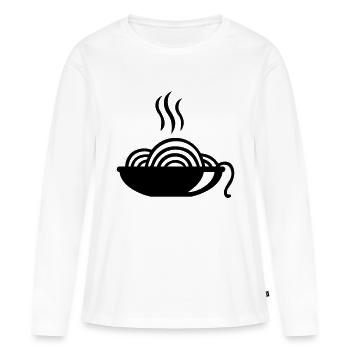 Nudeln - Frauen Premium Bio Langarmshirt - Weiß - Vorne - Julia (174cm)