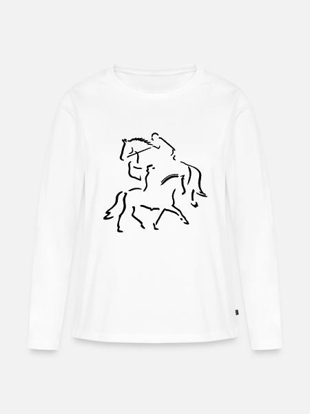 Dressurreiter und Springreiter - Frauen Premium Bio Langarmshirt - Weiß