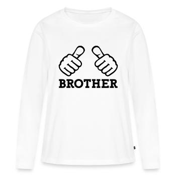 Bruder - Frauen Premium Bio Langarmshirt - Weiß - Vorne - Julia (174cm)