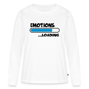 Emotions loading - T-shirt manches longues Premium bio Femme - blanc - Devant - Julia (174cm)