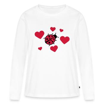 Petite coccinelle doux mignon - T-shirt manches longues Premium bio Femme - blanc - Devant - Julia (174cm)