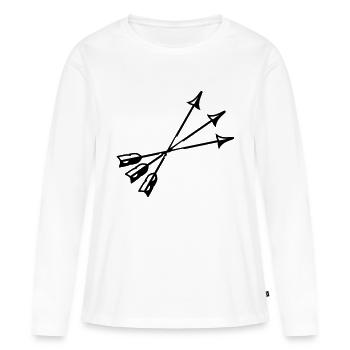 arrows - Women's Premium Organic Long Sleeve Shirt - white - Front - Julia (174cm)