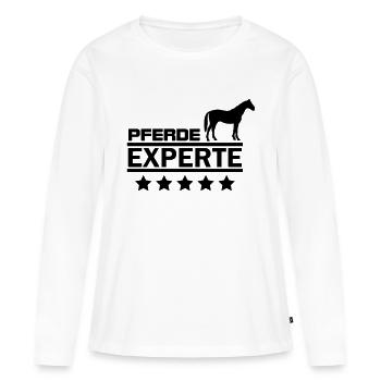 pferde experte - Frauen Premium Bio Langarmshirt - Weiß - Vorne - Julia (174cm)