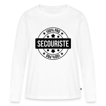 Secourisme / Secouriste / Secours / Secourir - T-shirt manches longues Premium bio Femme - blanc - Devant - Julia (174cm)