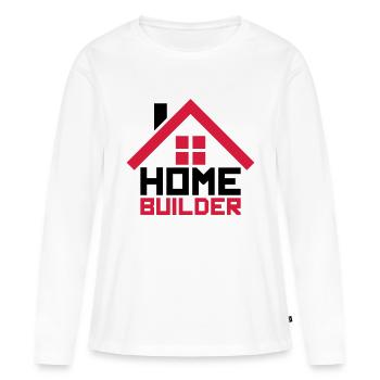 home home builder house build building logo de - Women's Premium Organic Long Sleeve Shirt - white - Front - Julia (174cm)