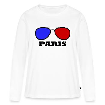 Paris - T-shirt manches longues Premium bio Femme - blanc - Devant - Julia (174cm)