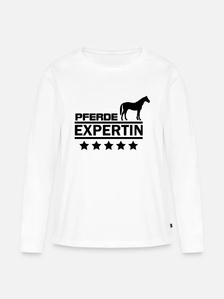 pferde expertin - Frauen Premium Bio Langarmshirt - Weiß