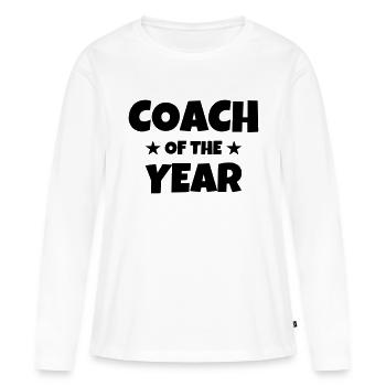 Coach / Coaching / Entraineur / Sport - T-shirt manches longues Premium bio Femme - blanc - Devant - Julia (174cm)