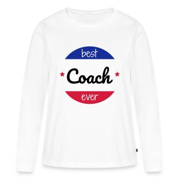 Coach / Coaching / Entraineur / Sport - T-shirt manches longues Premium bio Femme - blanc - Devant - Julia (174cm)