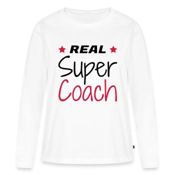 Coach / Coaching / Entraineur / Sport - T-shirt manches longues Premium bio Femme - blanc - Devant - Julia (174cm)