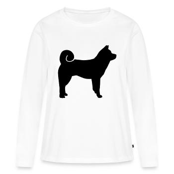 Shiba Inu - T-shirt manches longues Premium bio Femme - blanc - Devant - Julia (174cm)
