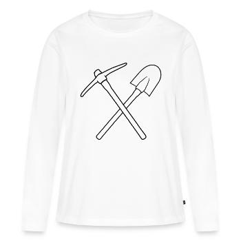 duo cross 2 pelle pelle à creuser pioches piocher - T-shirt manches longues Premium bio Femme - blanc - Devant - Julia (174cm)