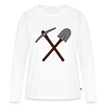 duo cross 2 pelle pelle à creuser pioches piocher - T-shirt manches longues Premium bio Femme - blanc - Devant - Julia (174cm)