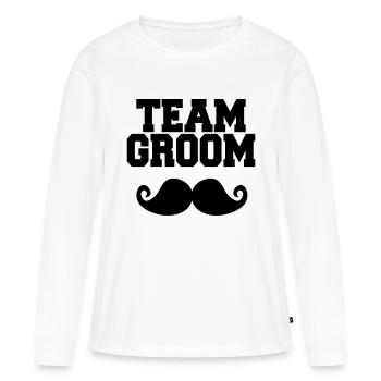 Team Groom, Bachelor Party, Stag & Hen Nights - T-shirt manches longues Premium bio Femme - blanc - Devant - Julia (174cm)