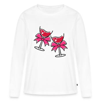 glases wine - Frauen Premium Bio Langarmshirt - Weiß - Vorne - Julia (174cm)