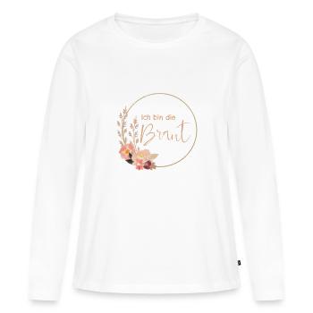 Ich bin die Braut - Frauen Premium Bio Langarmshirt - Weiß - Vorne - Julia (174cm)