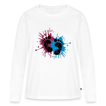 Ink baby feet - Women's Premium Organic Long Sleeve Shirt - white - Front - Julia (174cm)