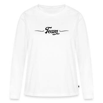 team dashed - Women's Premium Organic Long Sleeve Shirt - white - Front - Julia (174cm)
